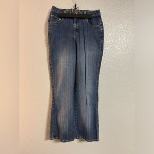 Women’s lee Riders blue pinstriped boot cut denim jeans size 8 M